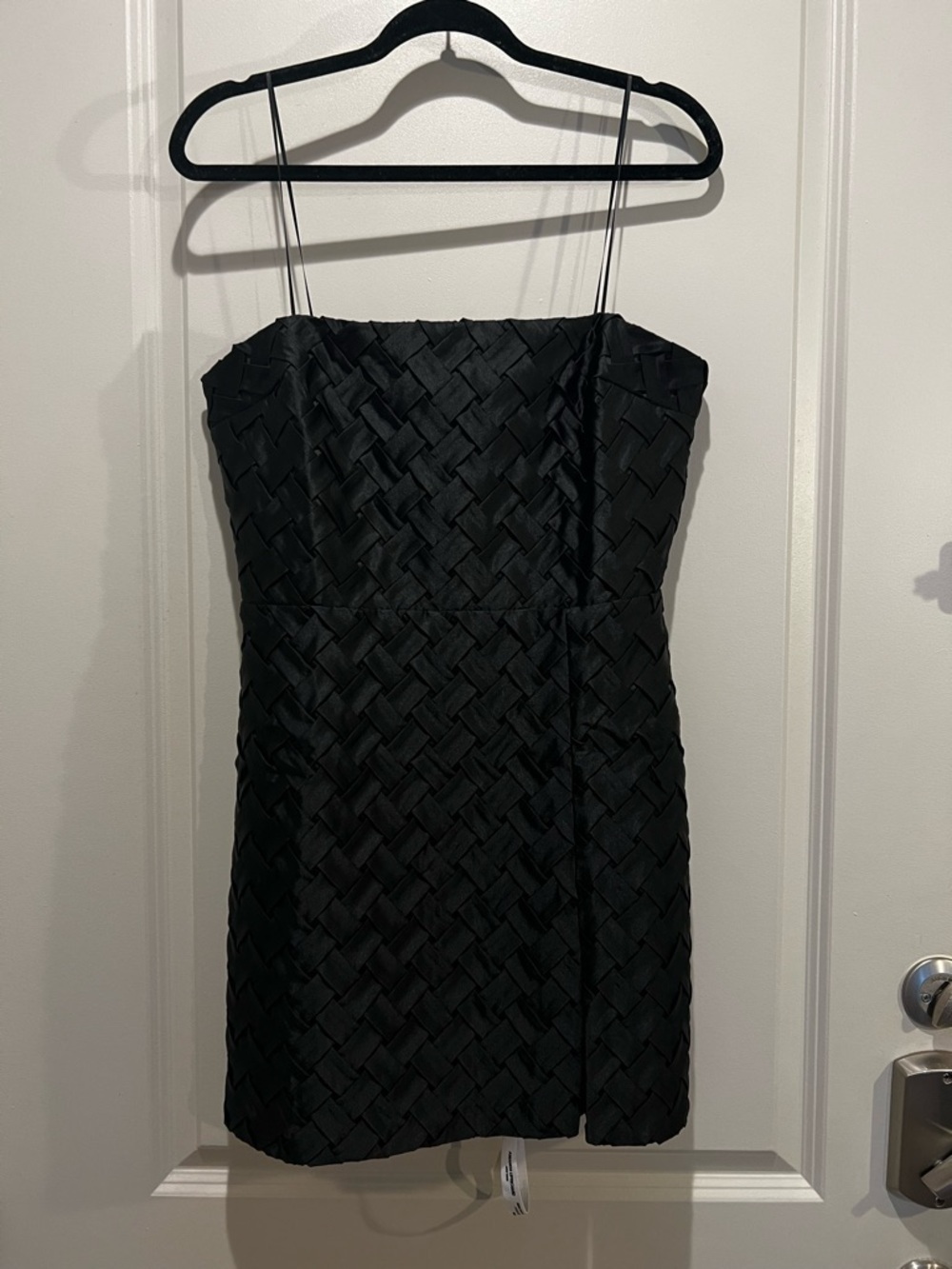 Amanda Uprichard Black Textured Strapless Cocktail Mini Dress M NWT - Picture 2 of 5
